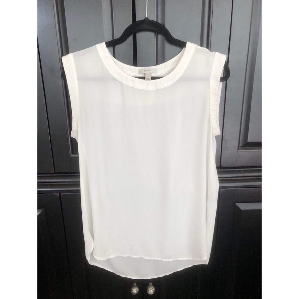 J Crew White Sheer Blouse